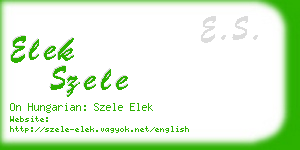 elek szele business card